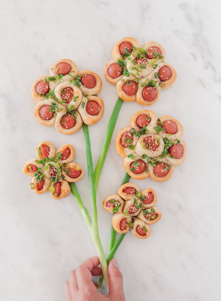 Chinese bakery hot dog scallion bun pigs in a blanket